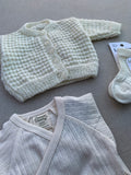 Knitted by Nana Ridge Stitch Cardigan Cream 0-3M