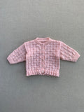 Knitted by Nana Frill Knit Cardigan Blush 6-12M