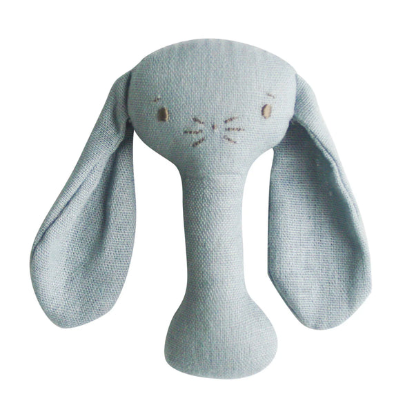 Alimrose Bunny Stick Rattle Grey Linen