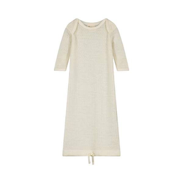 Nature Baby Merino Essentials Pointelle Gown - Natural