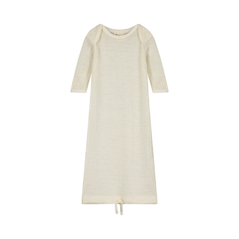 Nature Baby Merino Essentials Pointelle Gown - Natural