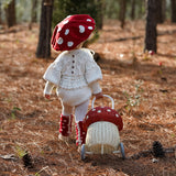 Olli Ella Mushroom Luggy Wheel Basket - Red