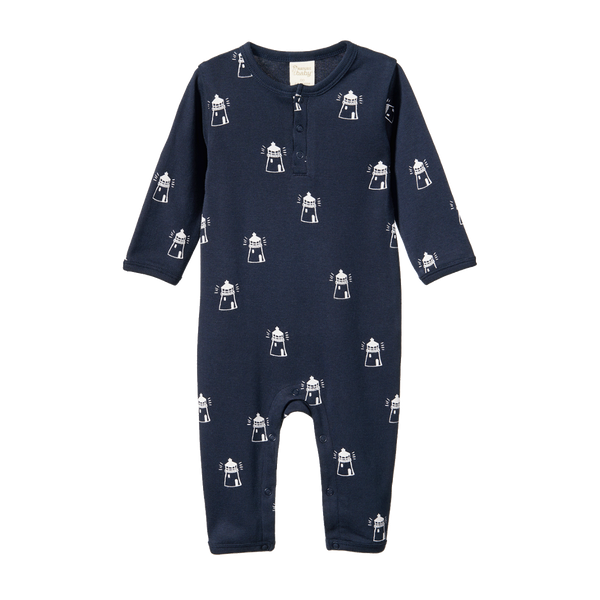 Nature Baby Henley Pyjama Suit Lighthouse