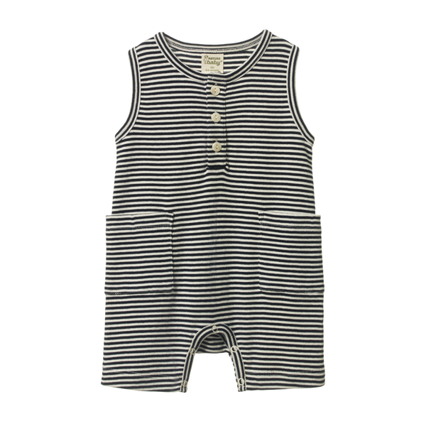 Nature Baby Camper Suit Navy Stripe