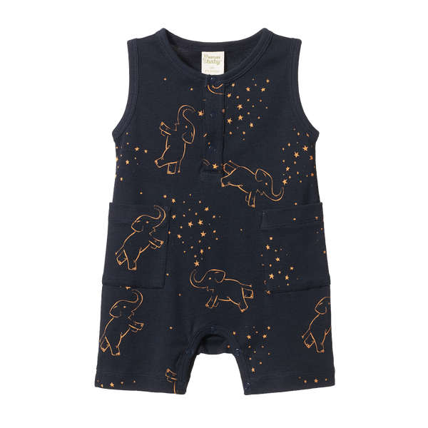 Nature Baby Camper Suit Fairground Navy Print