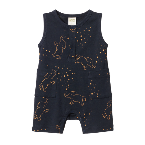 Nature Baby Camper Suit Fairground Navy Print
