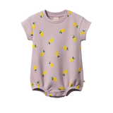 Nature Baby Short Sleeve Juno Romper Waffle Lilac Lemon