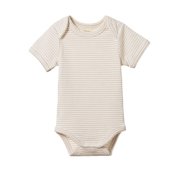 Nature Baby S/S Bodysuit Lilac Pinstripe