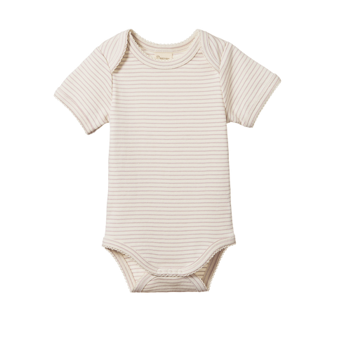 Nature Baby S/S Bodysuit Lilac Pinstripe