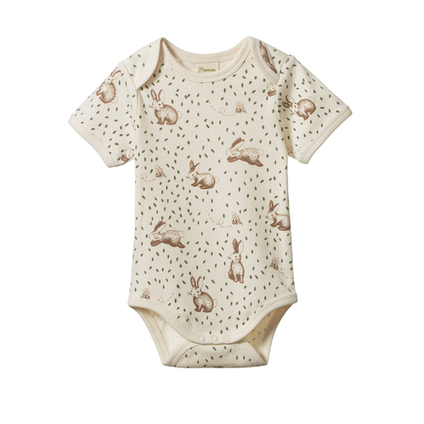 Nature Baby S/S Bodysuit Rabbitty Print