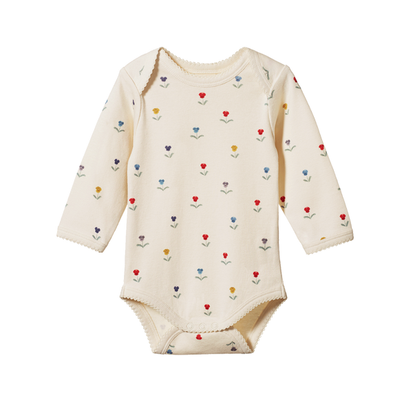 Nature Baby L/S Cotton Bodysuit Delphine Print
