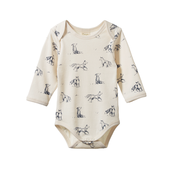 Nature Baby L/S Cotton Bodysuit Foxy Print