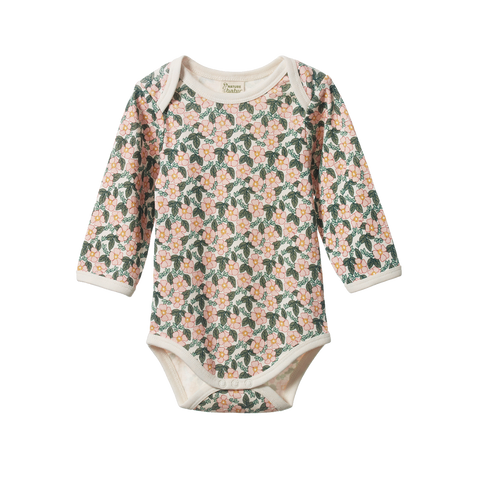 Nature Baby L/S Cotton Bodysuit Garland Print