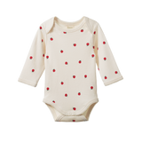 Nature Baby L/S Cotton Bodysuit Raspberry Print