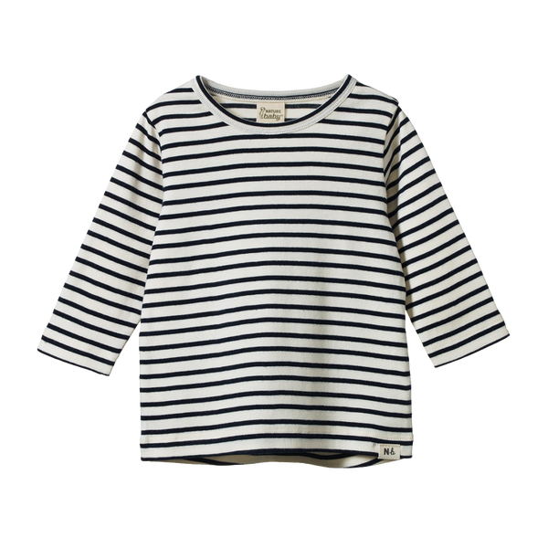 Nature Baby Long Sleeve River Tee Navy Sailor Stripe