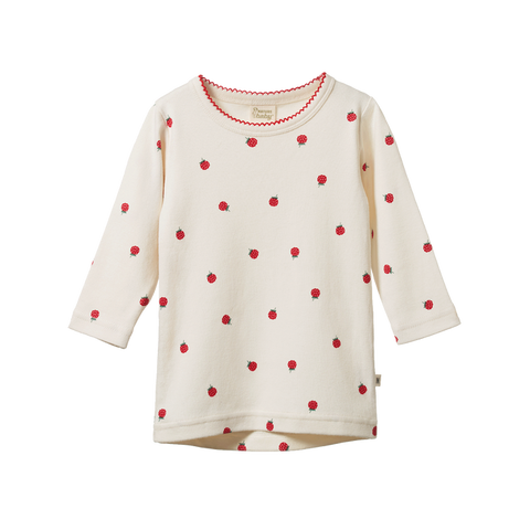 Nature Baby Long Sleeve Cloud Tee Raspberry Print