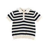 Nature Baby Stevie Polo Navy Bold Stripe