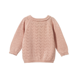 Nature Baby Piper Cardigan Rose Bud Pointelle