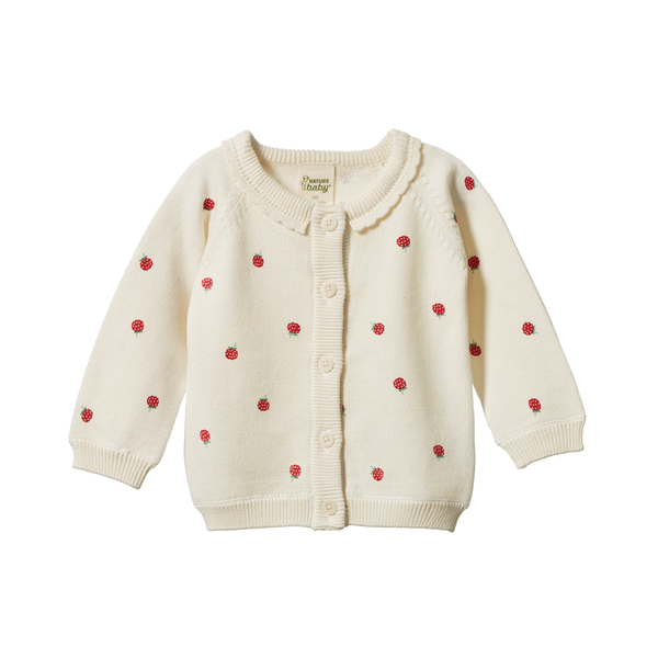 Nature Baby Piper Cardigan Raspberry Print