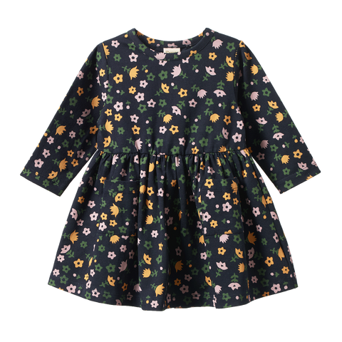 Nature Baby Twirl Dress Navy Pollyanna Print