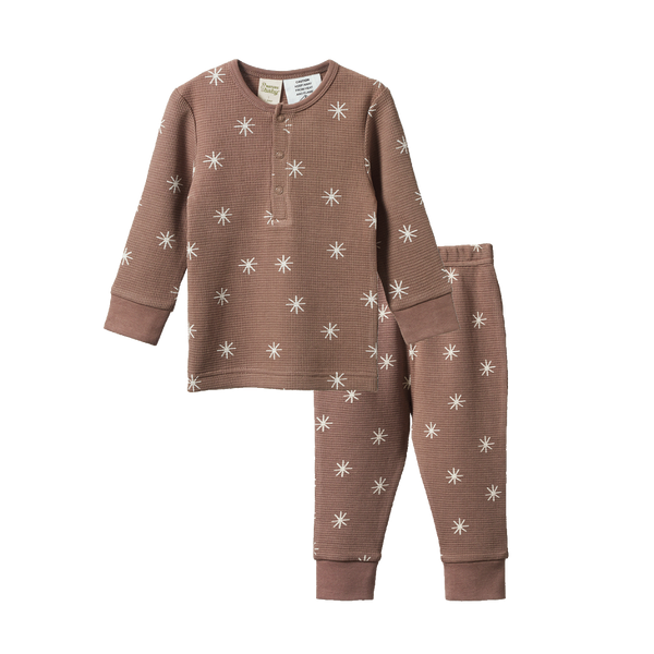 Nature Baby 2 Piece Long Sleeve Waffle Pyjama Twinkle Print