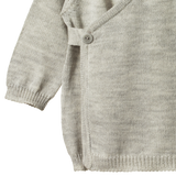 Nature Baby Merino Knit Kimono Jacket Light Grey Marle