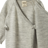 Nature Baby Merino Knit Kimono Jacket Light Grey Marle