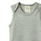 Nature Baby Merino Singlet Bodysuit Grey Marle