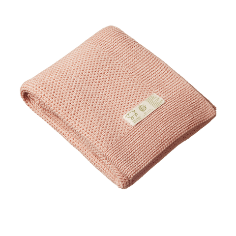 Nature Baby Merino Knit Blanket Rose Dust