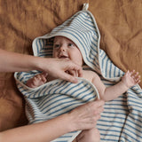 Nature Baby Hooded Towel Blue Sailor Stripe