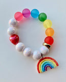 Red Bobble Bright Rainbow Bracelet