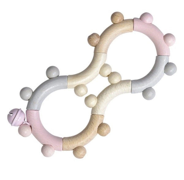 Les Petits Egmont Rattle Figure Eight 8 Pink