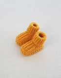 Knitted by Nana Cuffed Booties Curry