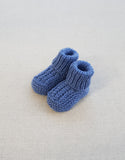 Knitted by Nana Cuffed Booties Perriwinkle