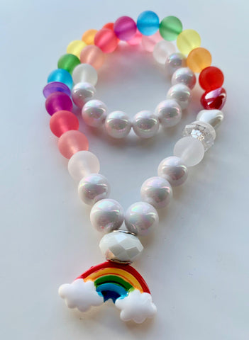 Red Bobble Sweet Rainbow Necklace