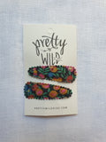 Pretty Wild Polly Twin Snap Clips Liberty Cranberry