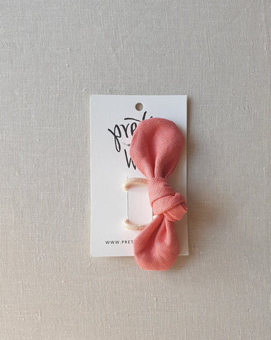 Pretty Wild Anna Elastic Hair Tie Coral Linen