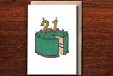 The Nonsense Maker 21st Number Birthday Cake Card