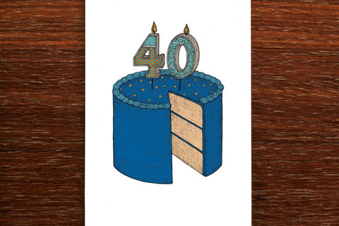 The Nonsense Maker Number Forty 40th Birthday Cake Card