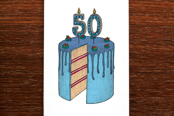 The Nonsense Maker Number 50 Birthday Cake Card