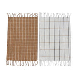 OyOy Gobi Tea Towel 2pk - Camel/Off White