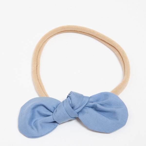 Pretty Wild Anna Bow Elastic Headband Dusk Blue