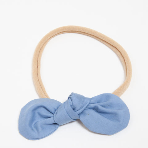 Pretty Wild Anna Bow Elastic Headband Dusk Blue