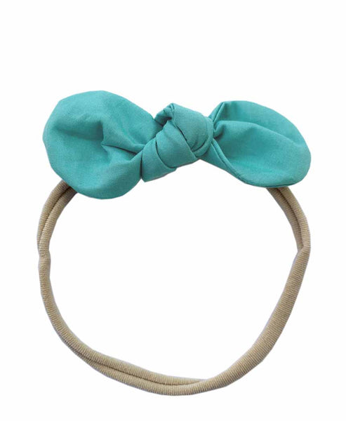 Pretty Wild Anna Bow Elastic Headband Blue Haze