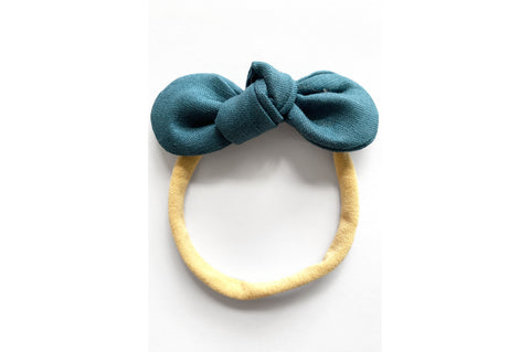 Pretty Wild Anna Bow Elastic Headband Lake Linen