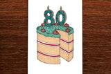 The Nonsense Maker Number 80 Birthday Cake Card