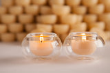 Northern Light 3 x Beeswax Tealight and Glass Votive /Bubbles