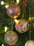 Hand Painted Christmas Papier Mâché Bauble - Assorted