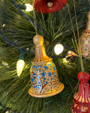 Hand Painted Papier Mâché Christmas Bell / Hanging Decoration - Assorted