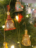 Hand Painted Papier Mâché Christmas Bell / Hanging Decoration - Assorted